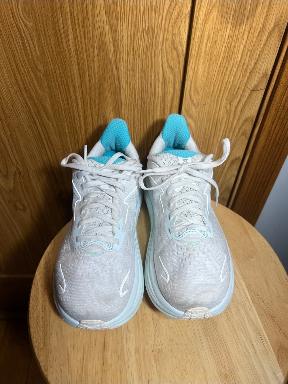 Hoka Women's White & Teal Running Sneakers